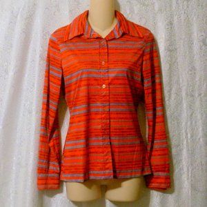 Vintage Jack Winter Red Print 1970's Blouse